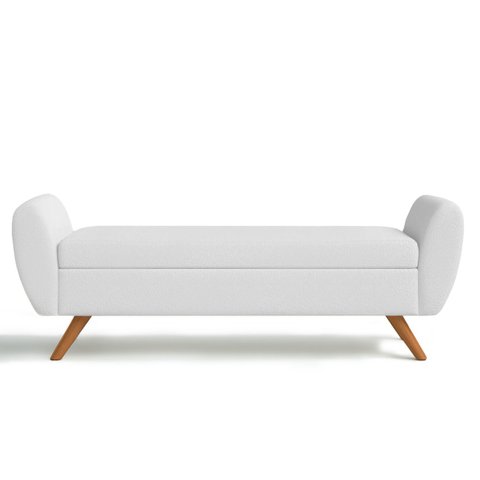 Recamier Bau Grecia 1,60m Suede Branco - Clique Decor Clique decorações