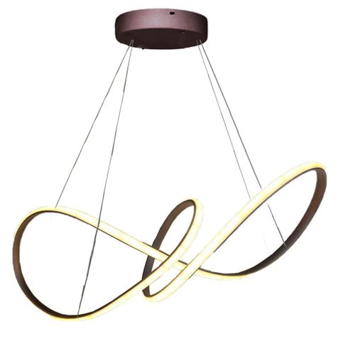 Lustre Arco Infinito Luminaria Aneis 3 em 1 Led 49w Pendente Quarto Sala de Jantar Recepçao