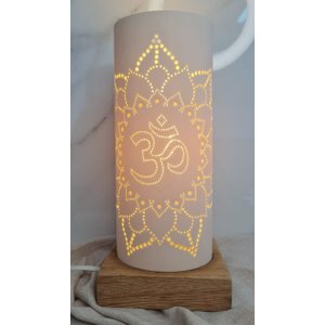 Luminária de Mesa Abajur em Pvc e Madeira