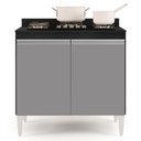 Ver imagem 7 de Balcão para Cooktop 80cm 2 Portas Flórida Preto/Cinza - Lumil Móveis