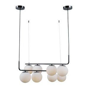 Pendente Petit Poa Cromo Negro e Branco 8xe27 Bolinha 40w