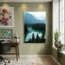 Ver imagem 1 de Quadro Decorativo Natureza Verde 70x50cm Mold Branca