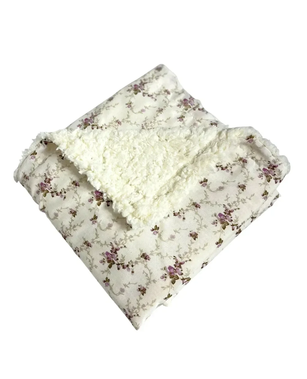 Cobertor de Sherpa Estampado M - Floral Ferrugem