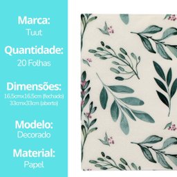 Guardanapo Decorado Folhagens Folhas Duplas 33cm 20 Folhas - Tuut - 6