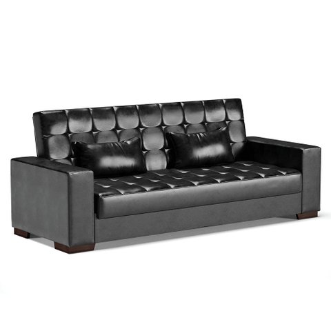 Sofá Cama 02 lugares Lisboa Corano Preto - D’Rossi