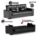 Ver imagem 6 de Sofá Cama 02 lugares Lisboa Corano Preto - D’Rossi
