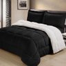 Coberdrom Sherpa Casal Queen Pele de Ovelha Dupla Face Quentinho Casen Preto - 2