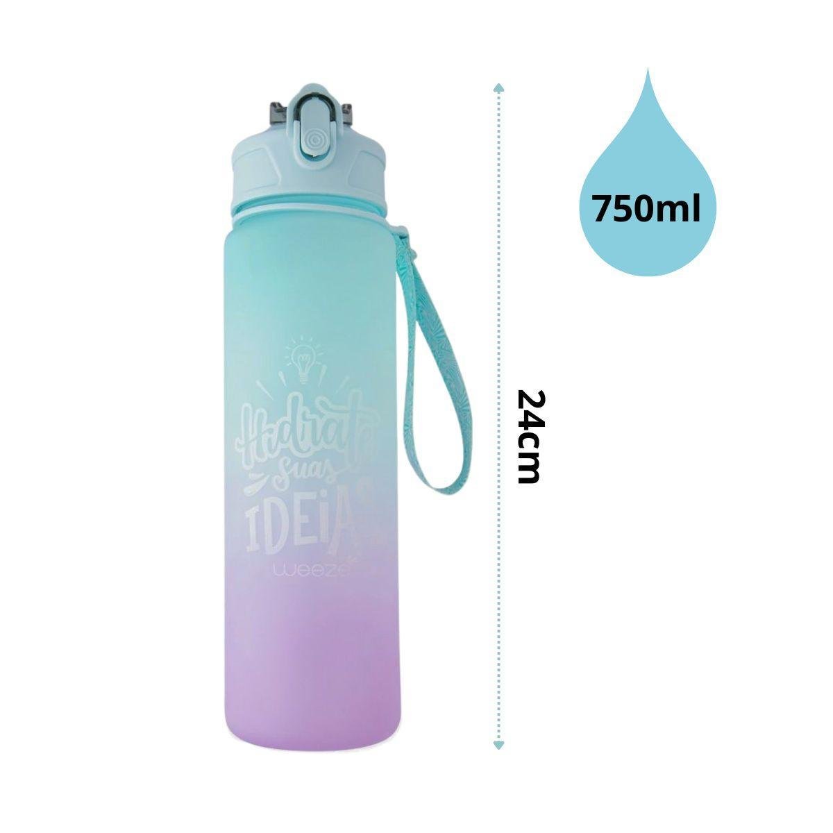 Garrafa Água Squeeze 750ml Motivacional Academia Fitness Tie - 6