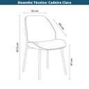 Ver imagem 6 de Kit 4 Cadeiras Clara Rivatti 51 Cm (largura) Estofado em Tecido Fendi e Base em Aço Off White