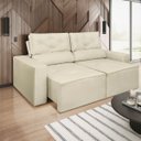 Ver imagem 1 de Sofá Retrátil/reclinável 1,80m Confortável Luxo Balaqui Cor:bege