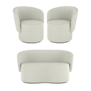 Ver imagem 1 de Kit 2 Poltronas + Sofá 2 Lugares Bouclê Luxo - Balaqui Decor Cor:boucle Bege
