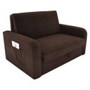 Ver imagem 5 de Sofá Cama com Baú 2 Lugares Numey Suede Marrom