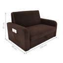 Ver imagem 2 de Sofá Cama com Baú 2 Lugares Numey Suede Marrom