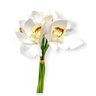 Buque Orquidea Cymbidium - Branco e Amarelo 31cm - 1