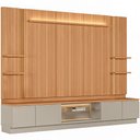 Ver imagem 2 de Rack para Sala com Painel para TV 75 pol LED 290cm Noble L05 Canela Gris Fosco - Lyam Decor