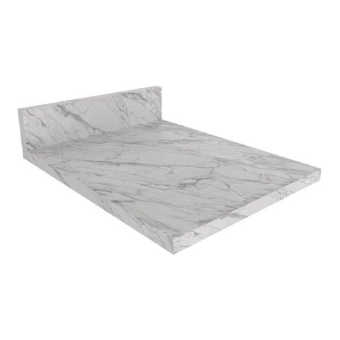 Tampo Mdp 25mm para Balcão de Cozinha 40cm Multimóveis Cr20419 Mármore Branco Mármore Branco