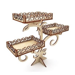 Árvore Porta Doces ou Fruteira 3 andares em MDF