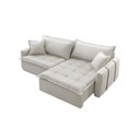 Ver imagem 4 de Sofá Cama Linho em Madeira Eucalipto 220cm Braço 20cm Arizona Meu Sofá Online