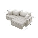 Ver imagem 3 de Sofá Cama Linho em Madeira Eucalipto 220cm Braço 20cm Arizona Meu Sofá Online