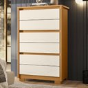 Ver imagem 1 de Cômoda Quarto 79cm 6 Gavetas Ayron Cinamomo/off A02 - Mpozenato
