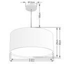 Ver imagem 2 de Lustre Pendente Cilíndrico Duplo Vivare Md-4288 Cúpula em Tecido 50x30cm - Bivolt Lustres Vivare