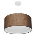 Ver imagem 1 de Lustre Pendente Cilíndrico Duplo Vivare Md-4288 Cúpula em Tecido 50x30cm - Bivolt Lustres Vivare