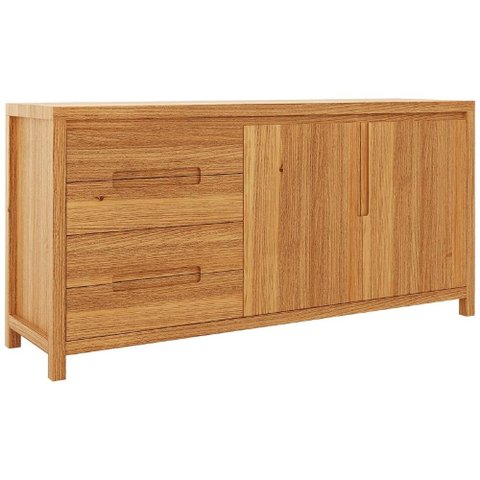 Buffet Aparador 165cm 2 Portas Madeira Maciça Floris Carvalho F07 - Mpozenato