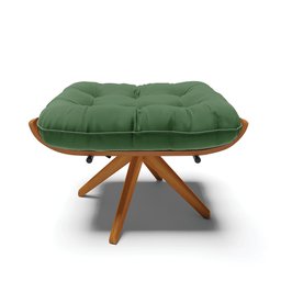 Kit 02 Puffs Giratório Costela Suede Base Madeira MA25 - D'Rossi - Verde - 5