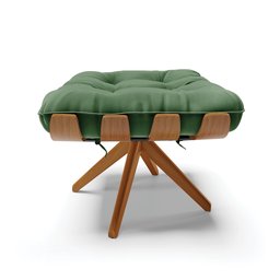 Kit 02 Puffs Giratório Costela Suede Base Madeira MA25 - D'Rossi - Verde - 3