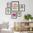 Ver imagem 1 de Kit Composição 6 Quadros Artes Keith Haring:madeira Preta
