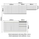 Ver imagem 3 de Cozinha Completa 100% MDF Madesa Acordes 260003 com Armário e Balcão Frentes Branco Brilho Cor:Branc