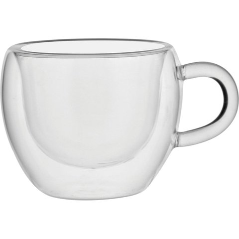 CLEAR XÍCARA CAFÉ 6x9x7cm 75ml BOROSILICATO TRANSP 6PÇ PAREDE DUPLA