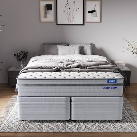 Conjunto Base Box Baú Queen e Colchão Ultra Firme Luna CabeCasa MadeiraOriginals