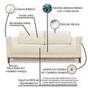 Ver imagem 5 de Kit 2 Poltronas e Sofá Living 2 Lugares 1,90m Vega Linho Cas