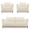 Ver imagem 1 de Kit 2 Poltronas e Sofá Living 2 Lugares 1,90m Vega Linho Cas