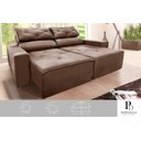 Ver imagem 2 de Sofá 3 Lugares Reclinável Retrátil com Molas 1,80m Marrom