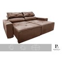 Ver imagem 1 de Sofá 3 Lugares Reclinável Retrátil com Molas 1,80m Marrom