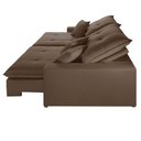 Ver imagem 6 de Sofá com Chaise B016 3 Lugares Retrátil e Reclinável 230cm Marrom Veludo
