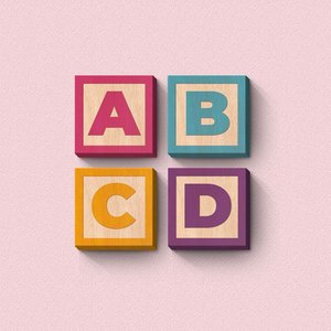Bloquinho Abcd - Quadros ou Placas Modulares com 4 Peças