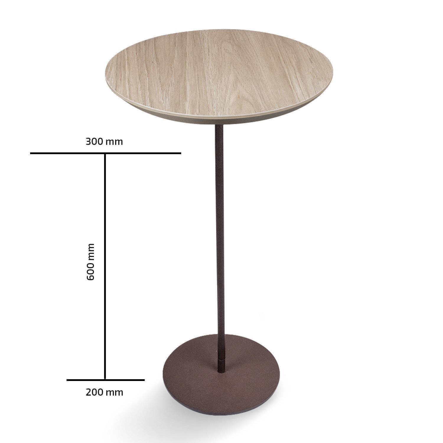 Mesa Lateral KARLA - ALTA, tampo redondo Itapuã e base Aço Corten. - 4