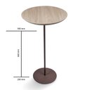 Ver imagem 4 de Mesa Lateral Karla - Alta, Tampo Redondo Itapuã e Base Aço Corten. Bege 100% MDF