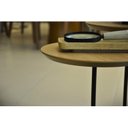 Ver imagem 7 de Mesa Lateral Karla - Alta, Tampo Redondo Itapuã e Base Aço Corten. Bege 100% MDF