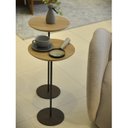 Ver mais imagens de Kit 2 Mesas Laterais Karla - Baixa / Média, Tampo Redondo Itapuã e Base Aço Corten. Bege 100% MDF