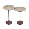 Kit 2 Mesas Laterais KARLA - BAIXA / MÉDIA, tampo redondo  Itapuã e base Aço Corten. - 3