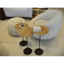 Ver mais imagens de Kit 3 Mesas Laterais Karla - Baixa / Média / Alta, Tampo Redondo Itapuã e Base Aço Corten. Bege 100% MDF