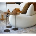 Ver imagem 5 de Kit 3 Mesas Laterais Karla - Baixa / Média / Alta, Tampo Redondo Itapuã e Base Aço Corten. Bege 100% MDF