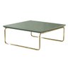 Mesa de Centro Astral 70x70 Cm Base Aço Tubo Ouro - Bordinhon: Verde Lazza - 1