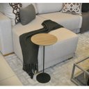 Ver imagem 5 de Mesa Lateral Karla - Alta, Tampo Redondo Itapuã e Base Verde Oliva. Bege 100% MDF