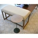 Ver imagem 1 de Mesa Lateral Karla - Alta, Tampo Redondo Itapuã e Base Verde Oliva. Bege 100% MDF