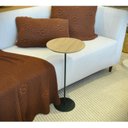 Ver mais imagens de Mesa Lateral KARLA - ALTA, tampo redondo Itapuã e base Verde Oliva.